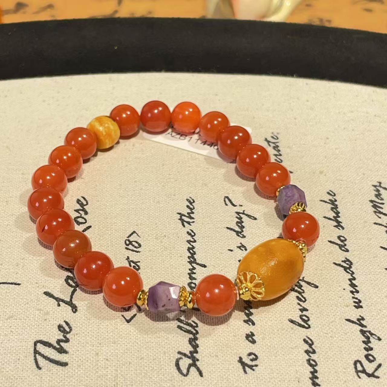 南红冰红珠老蜜蜡枣珠南非舒俱来皇家单圈手链（燦霞）AZB11446,饰品/流行首饰/时尚饰品新,手饰/手串,淘宝优惠券,粉丝福利购,淘宝优惠卷