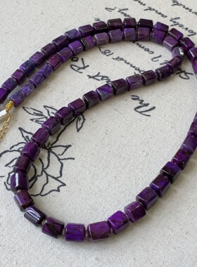 南非舒俱来皇家紫四棱珠项链/18k/45cm（川珩）AZB12640