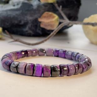 微瑕 知易 舒俱来泥地皇家紫直切单圈手串 AZB5015