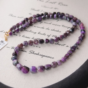 屿尧 45cm AZB12127 s925 南非舒俱来皇家紫钻切项链