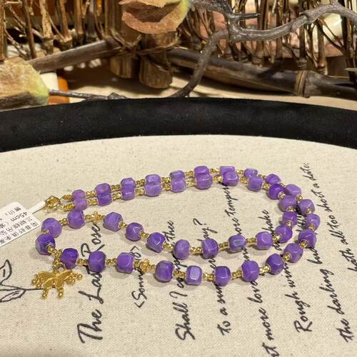 南非舒俱来高阶紫罗兰蝴蝶吊坠18k项链/40cm（紫婵）AZB8811