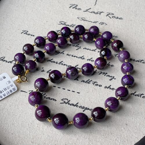 南非舒俱来帝王紫圆珠项链18K/40cm（昔安）AZB13789