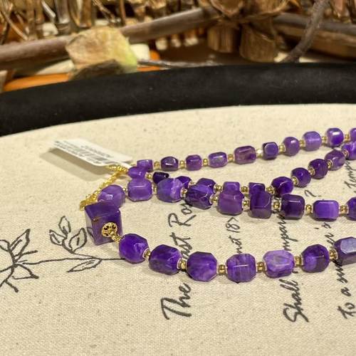 南非舒俱来帝王紫玻璃体钻切项链18k/45cm（江蓠）AZB8802