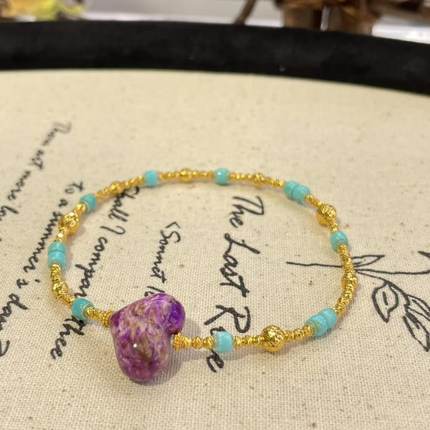 舒俱来酱红春彩屁桃松石单圈手串/18k/屁桃约14*10mm/AZB6767赤檀