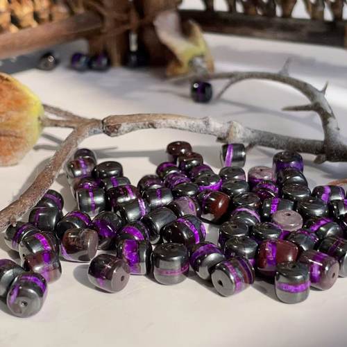 舒俱来火焰红丝绒桶珠DIY配件