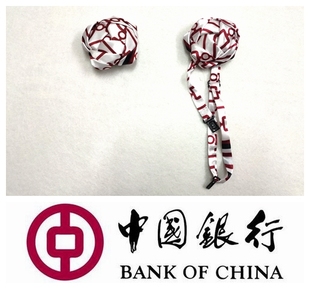 中国银行女士领结领花丝巾免打免系领花懒人领花中行定制版领花