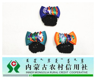 内蒙古农村信用社头花发网兜发夹发饰 中国信合标记发夹发网兜