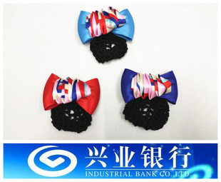 广东兴业银行头花发网兜发饰 银行网点 职业装饰品发饰发网兜定做