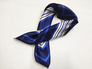 浙江农商银行丝巾 信用社蓝色无标记丝巾 邮储城市商业银行丝巾