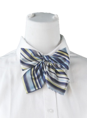 无标记邮储银行高速公路信用社黄色蓝色条纹领花蝴蝶结头花发夹