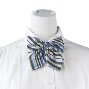 无标记邮储银行高速公路信用社黄色蓝色条纹领花蝴蝶结头花发夹