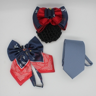 交通银行职业装领花头花发夹网兜领带无标记职业装配饰定制设计