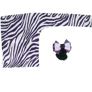 贵州农信农商银行紫色斑马纹魔术丝巾刀形丝巾头花发夹无标记款