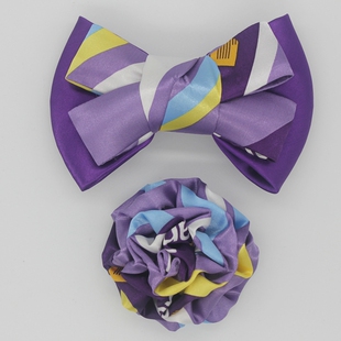 中国光大银行胸花头花职业装配饰定制款光大紫色胸花免打丝巾花