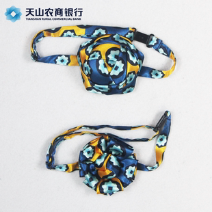 新疆农信农商银行职业装带雪莲花LOGO版领花丝巾免手打花设计定做