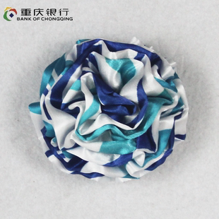 重庆银行蓝色无标记8厘米别针胸花绣球花免打丝巾邮储农商信用社