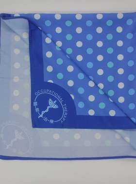 联能治疗定制版蓝色丝巾医院丝巾定做设计开发职业装丝巾免费出图