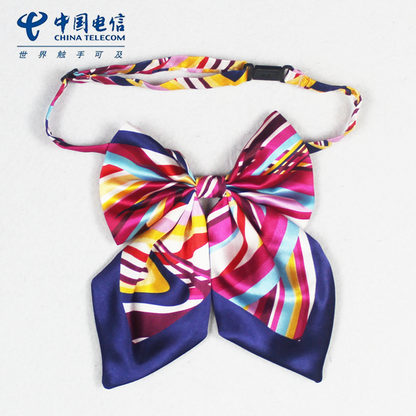 湖北襄阳中国电信职业装无LOGO标记领花蝴蝶结免打丝巾花酒店物业