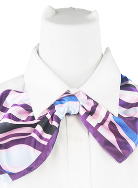 农商银行信用社紫色条纹暗扣版刀型丝巾魔术巾无标记设计定做出图