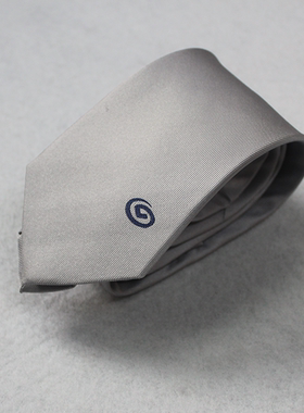 兴业银行银灰色领带真丝100%桑蚕丝领带设计定做招投标准版原厂件