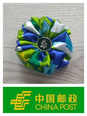 邮政储蓄职业胸花女员工饰品 中国邮政丝巾胸花夹子别针饰品