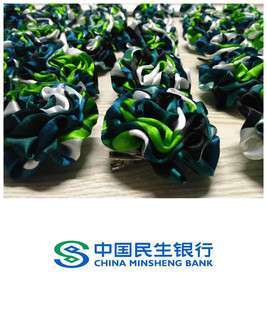 民生银行胸花头花丝巾 定制款营业厅网点柜台专用版胸花 金融胸花