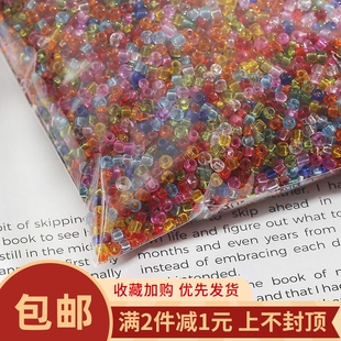 4mm玻璃透明米珠散珠子手工diy材料串珠饰品配件编织手链项链