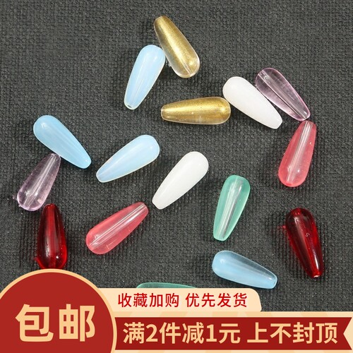diy玻璃水滴形古风发簪耳环珠子