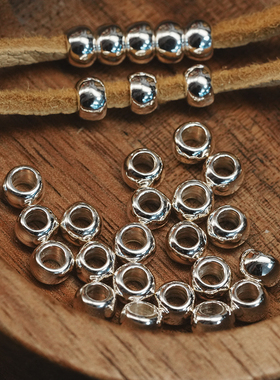 【溪迟】larrysmith圆珠南瓜珠925纯银DIY配件项链隔珠银珠