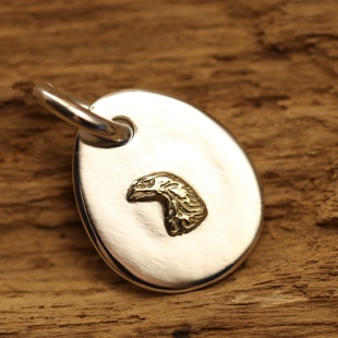 【溪迟】Larry Smith 点金银饼吊坠925纯银 鹰头吊牌挂件  项链