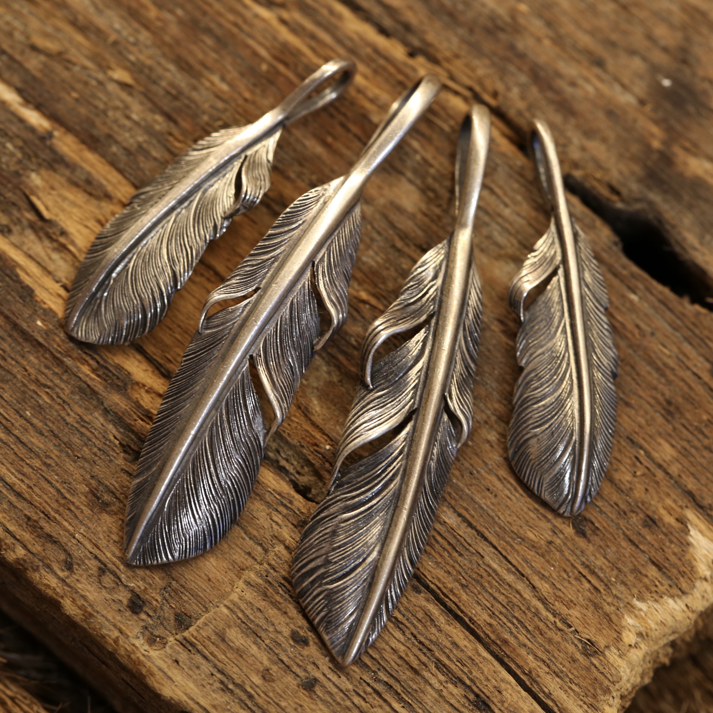 【溪迟】horizon blue/hb 小羽毛 素毛 925银 情侣项链吊坠 手工