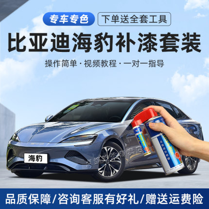 适用比亚迪海豹补漆笔亚特兰蒂斯灰北冰蓝黑色06车划痕修复自喷漆