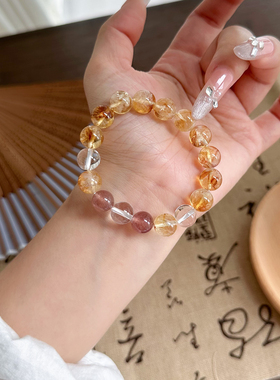 天然黄塔晶手链女招财转运