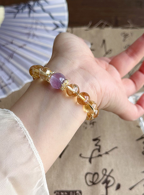 一夜暴富天然黄水晶手链