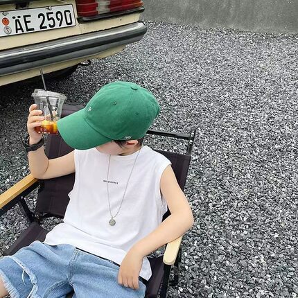 纯棉男童背心夏季新款中大童无袖上衣儿童宝宝薄款打底背心可外穿