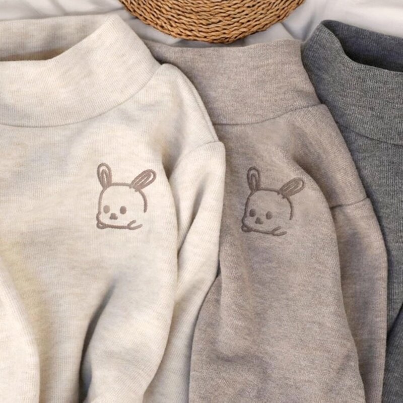 韩版卡通兔子秋冬半高领保暖薄绒内搭上衣男女通用长袖打底衫T恤,童装/婴儿装/亲子装,保暖上装,淘宝优惠券,粉丝福利购,淘宝优惠卷