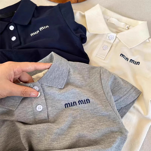 儿童夏季POLO衫2026新品男女童帅气纯色印花POLO衫宝宝翻领短袖潮