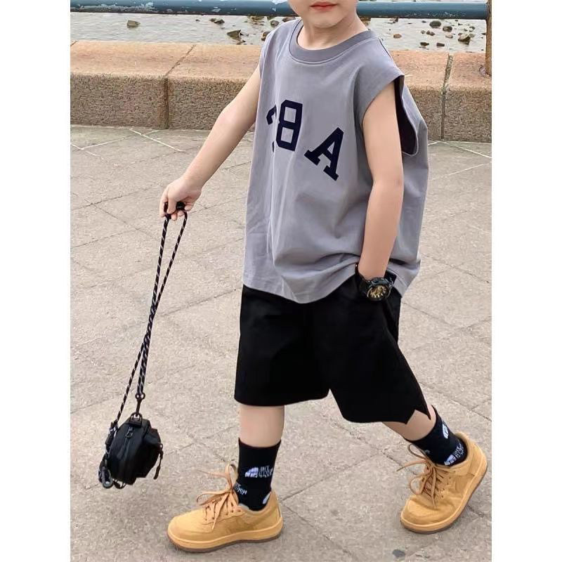 男童纯棉背心T恤2025年新款韩版洋气宽松夏天儿童外穿无袖上衣潮,童装/婴儿装/亲子装,背心吊带,淘宝优惠券,粉丝福利购,淘宝优惠卷