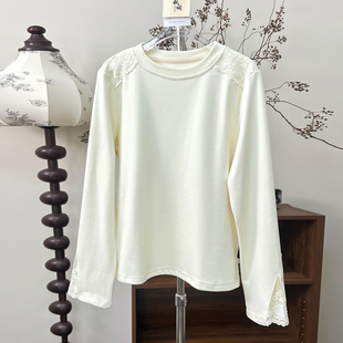 新中式国风圆领加绒加厚保暖打底衬衫秋冬休闲百搭休闲长袖上衣女