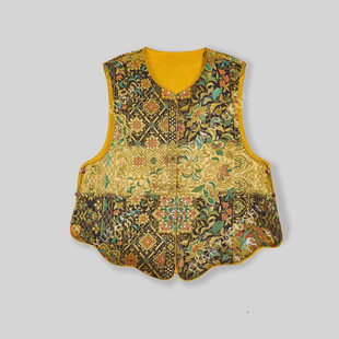 2026春秋新款中式国风宋锦织金提花双面穿马甲女装高级感轻奢上衣