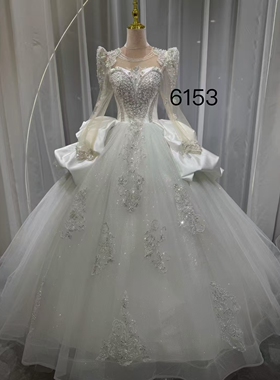 AGMC正品出口法国同款气质婚纱新娘均码齐地拖尾拍照礼服