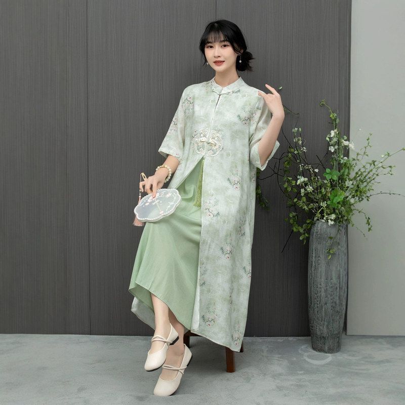 夏装新中式改良旗袍连衣裙女夏款女装2025新款大码裙子图片