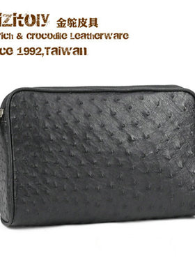 鸵鸟皮商务简约休闲风信封手拿包