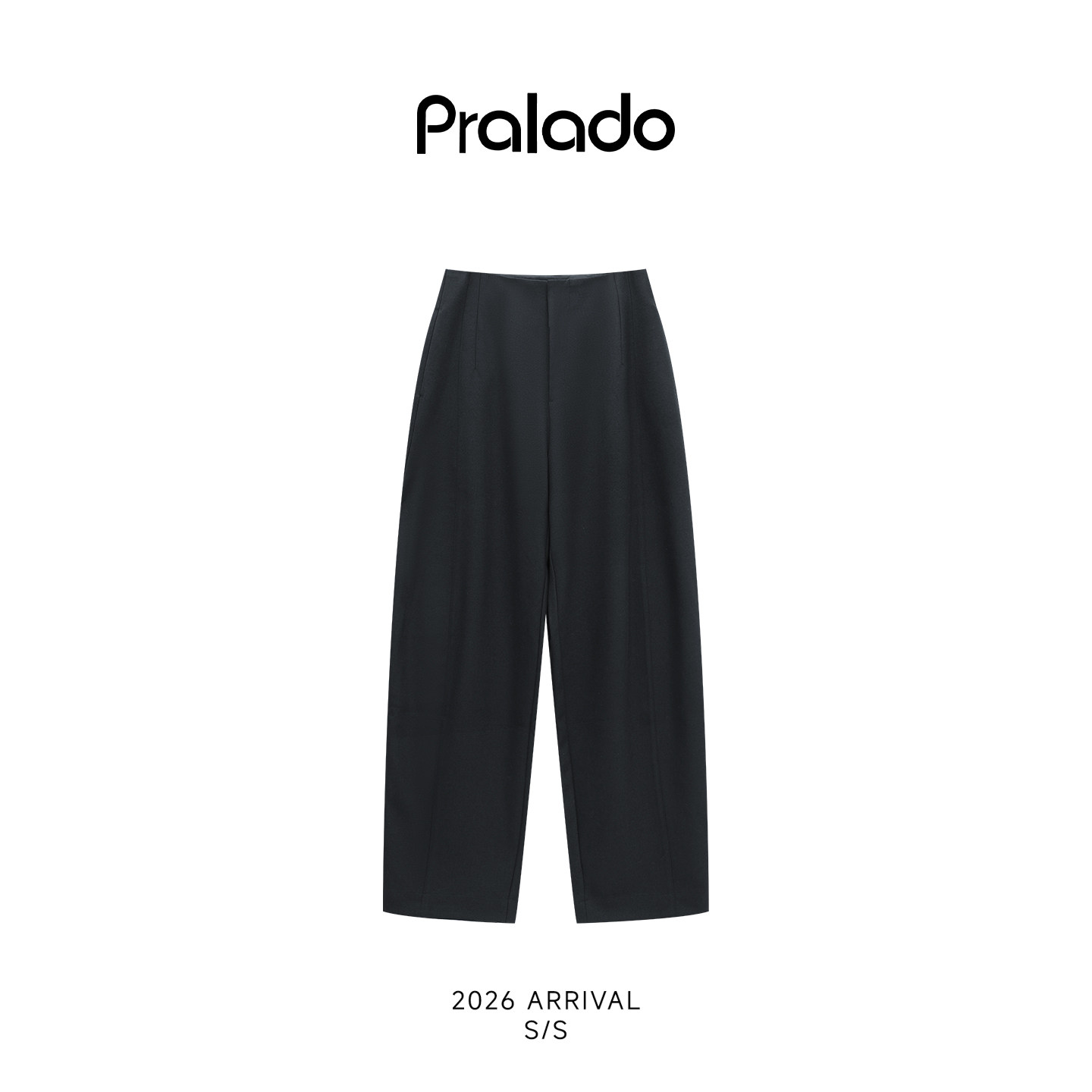 Pralado【豆荚裤】秋季新款高腰休闲垂感宽松显瘦百搭直筒裤-7680