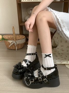 Demonia PUNK原创设计朋克风厚底洋气洛丽塔鞋嘻哈少女单鞋2025