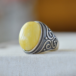 1213 S925纯银戒指空托复古男女款 229 1417 14DIY松石玉石镶嵌