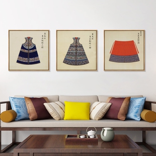 清朝朝服装饰画皇帝太后龙袍挂画官服服饰玄关画新中式客厅餐厅画