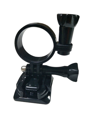 30mm手电筒头盔支架 适用gopro弧面底座安全帽SJ2000手电夹子支架