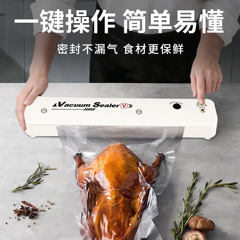 真空封口机家用小型食品密封袋一键操作自动不漏气腊肉香肠压缩袋