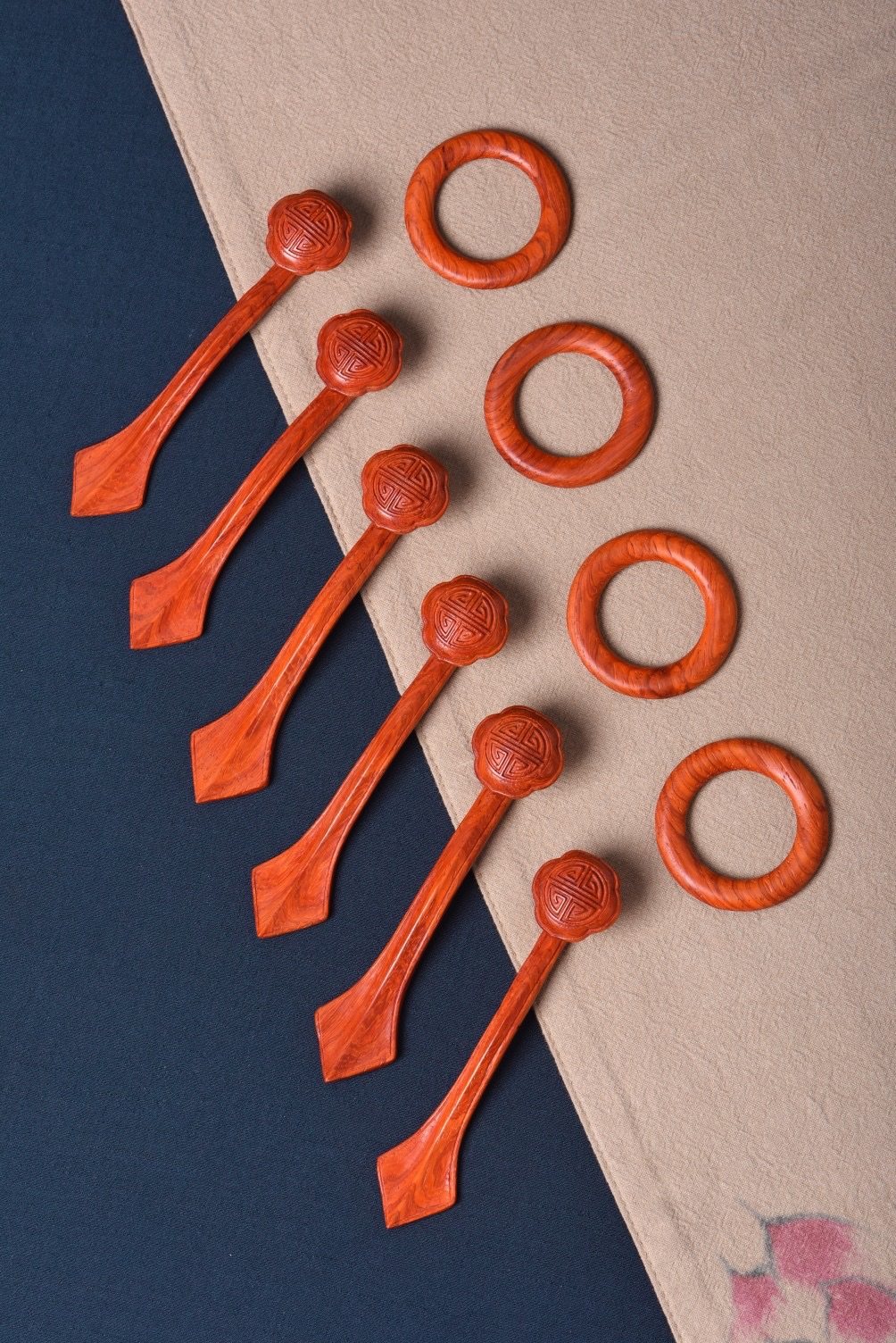 红花梨木质袈裟扣缦衣如意祖衣木质扣钩环挂钩袈裟僧服袈裟扣